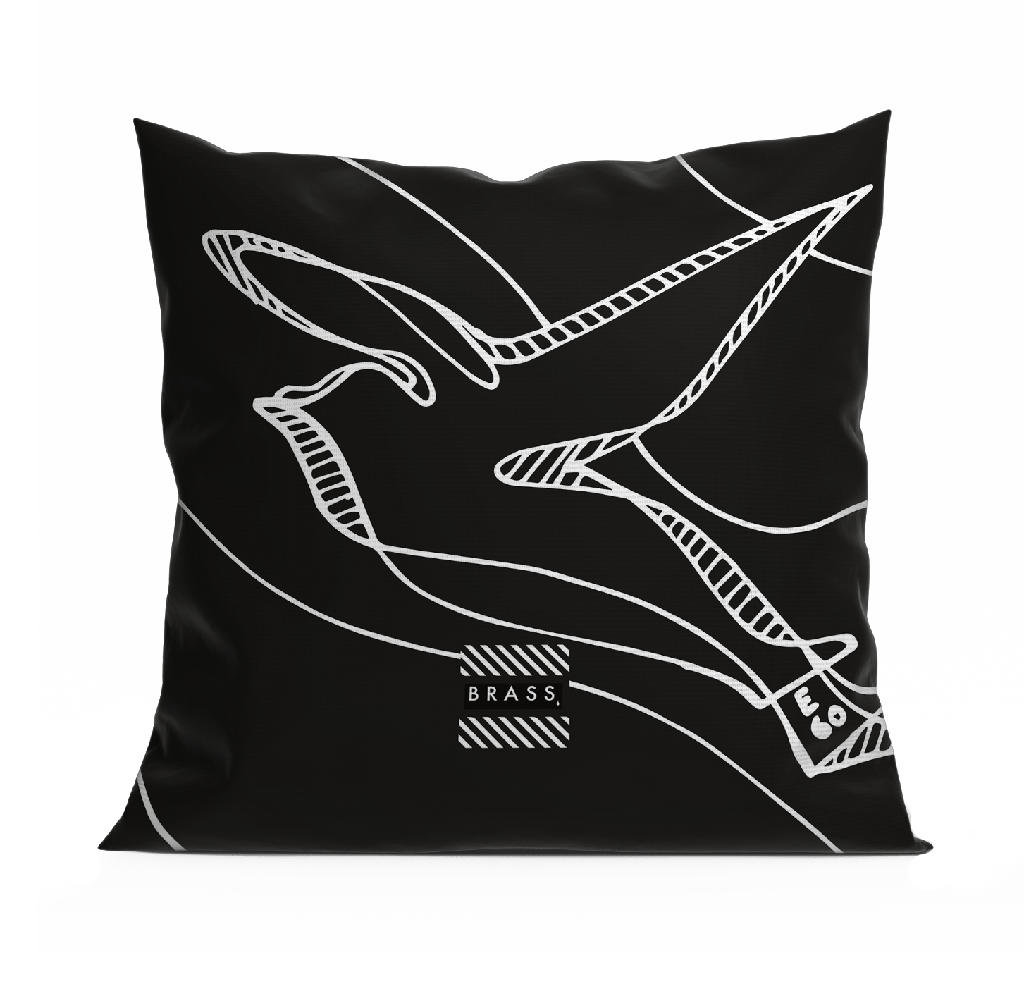 Black Colombes - Housse De Coussin Outdoor